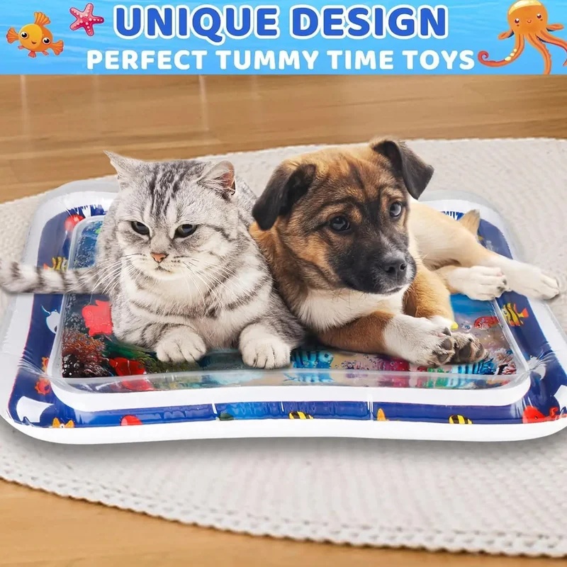 Slip Slide Water Mat - Tappetino gonfiabile ispessito per animali domestici,