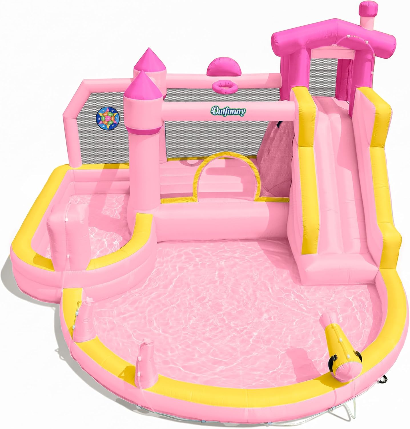 Kids Outdoor House - Scivolo d'Acqua Gonfiabile Rosa per Bambini