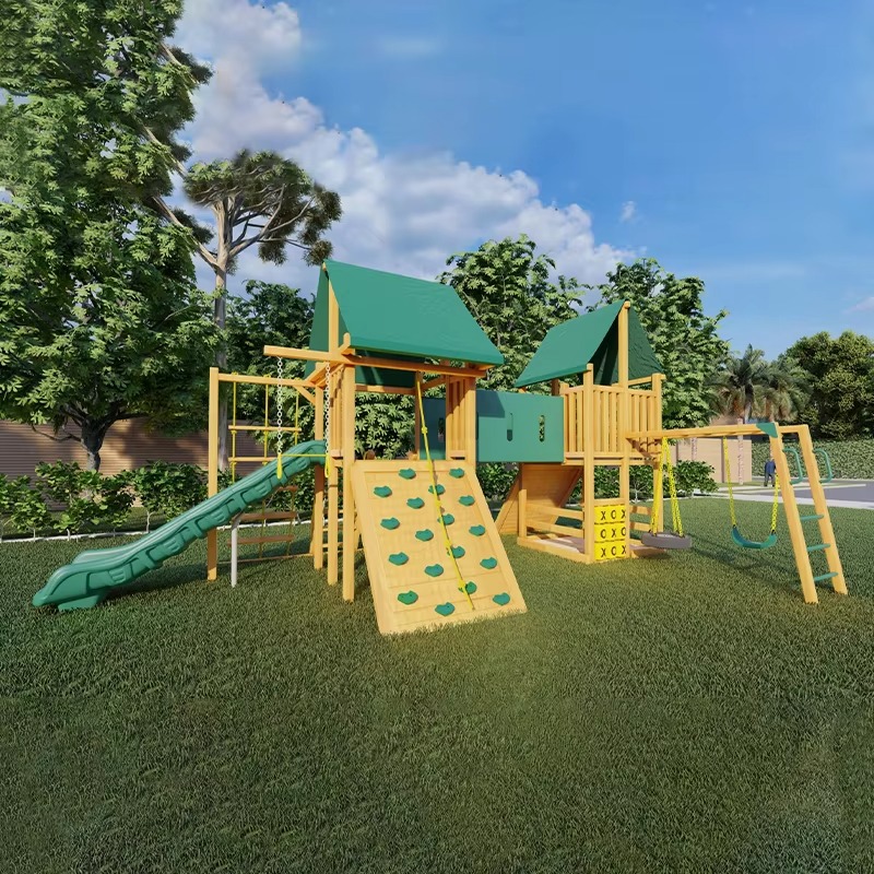 Kids Outdoor Wooden Playset - Grande Torre in Legno per Parco
