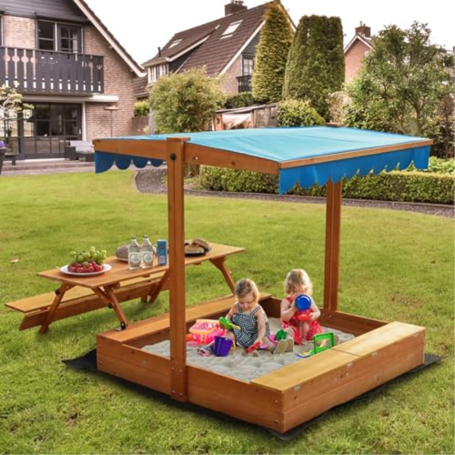 Kids Outdoor Bench - Sabbiera in legno per bambini da