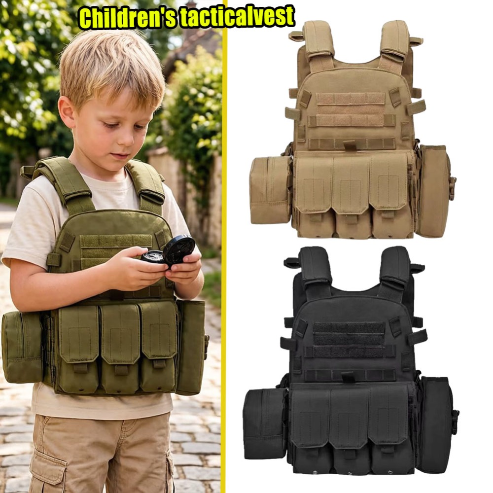 Kids Outdoor Gear - Gilet tattico regolabile per bambini, per