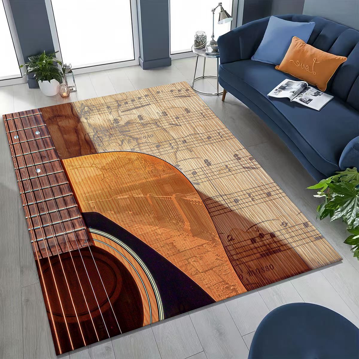 Kids Outdoor Instruments - Tappeto Decorativo con Note Musicali e