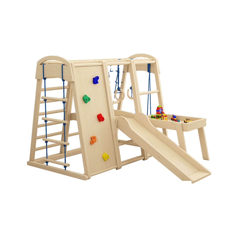 Kids Outdoor Wooden Climbing Frame - Set da Gioco per Bambini da