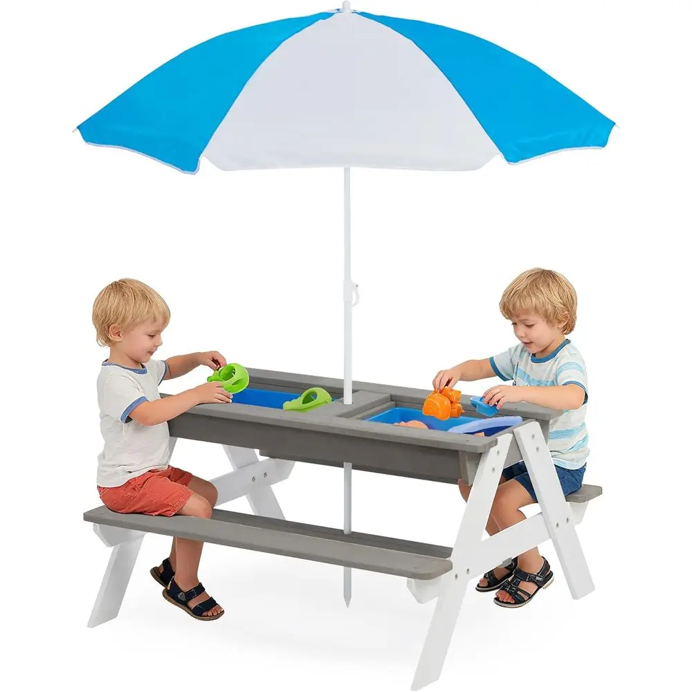 Kids Outdoor Umbrella For Table - Tavolo da Picnic Convertibile 3-in-1 in