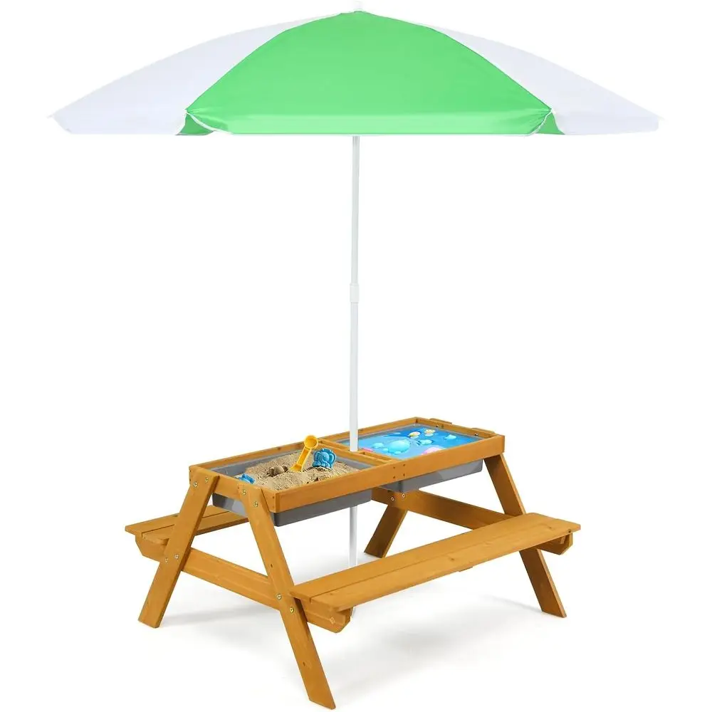 Kids Outdoor Umbrella For Table - Tavolo da Picnic 3-in-1 Regolabile in