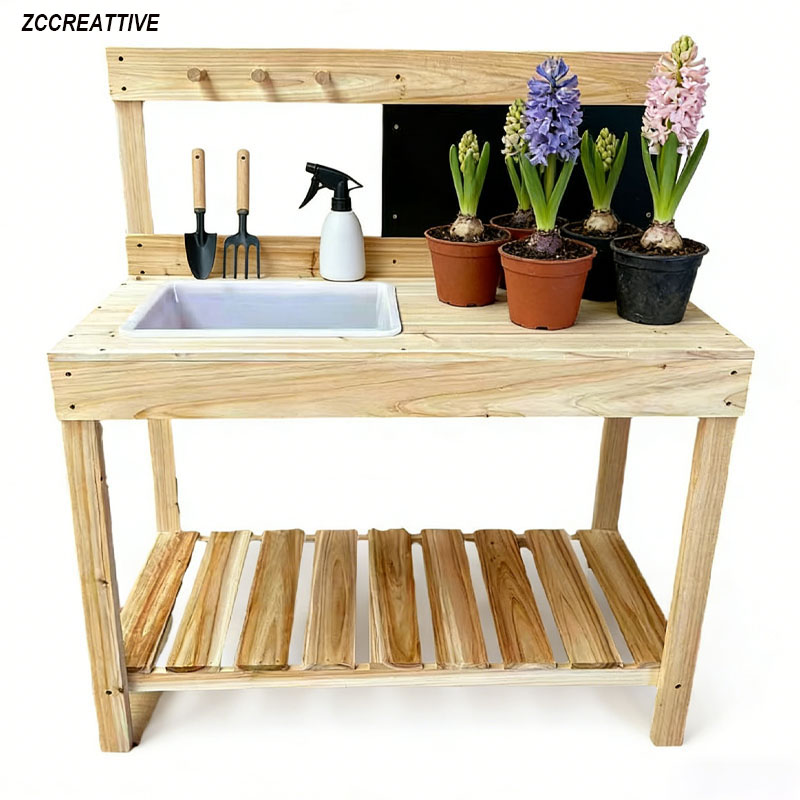 Kids Outdoor Mud Kitchen - ZCCREATTIVE Banco da Lavoro in Legno