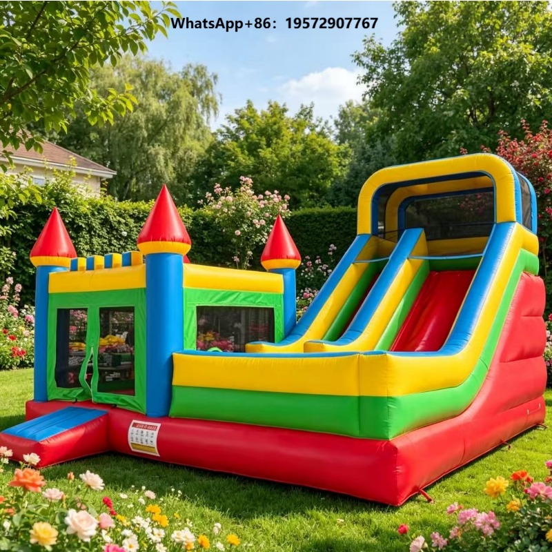 Kids Outdoor House - Castello Gonfiabile Commerciale Portatile per Bambini