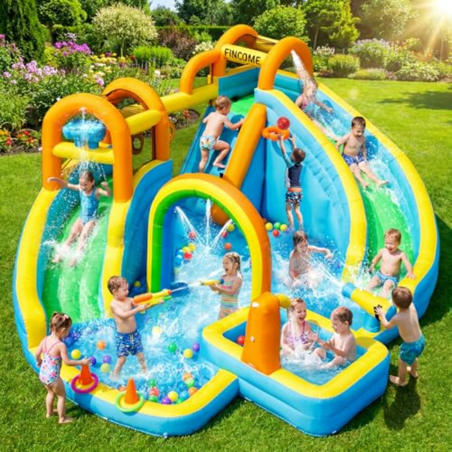 Kids Outdoor Water Slide - Scivolo d'acqua gonfiabile da giardino per