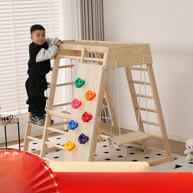 Kids Outdoor Wooden Climbing Frame - JMZ Scivolo e Struttura per Arrampicata
