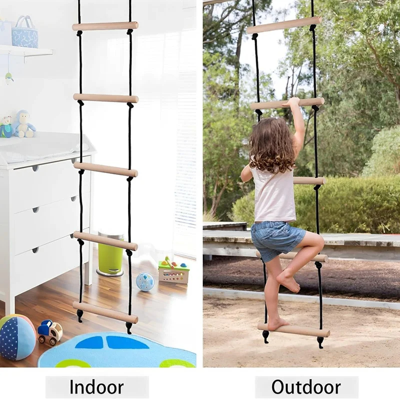 Kids Outdoor Wooden Playset - Scala di Corda per Arrampicata per