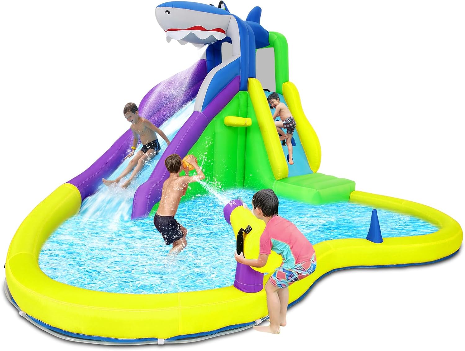 Kids Outdoor Water Slide - Castello Gonfiabile 13x14FT con Scivolo d'Acqua,
