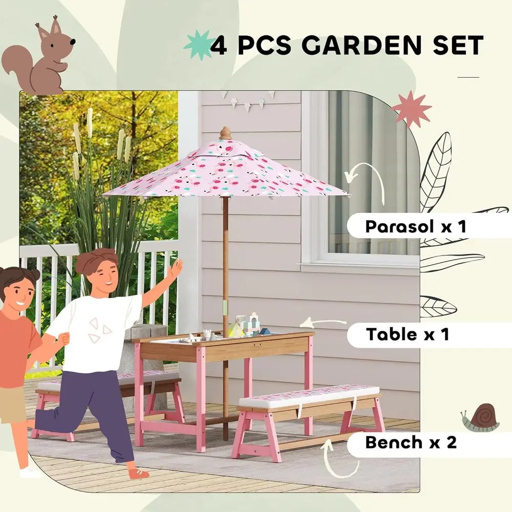 Set da Picnic in Legno con Omb - Kids Outdoor Umbrella For Table recensione e prezzo