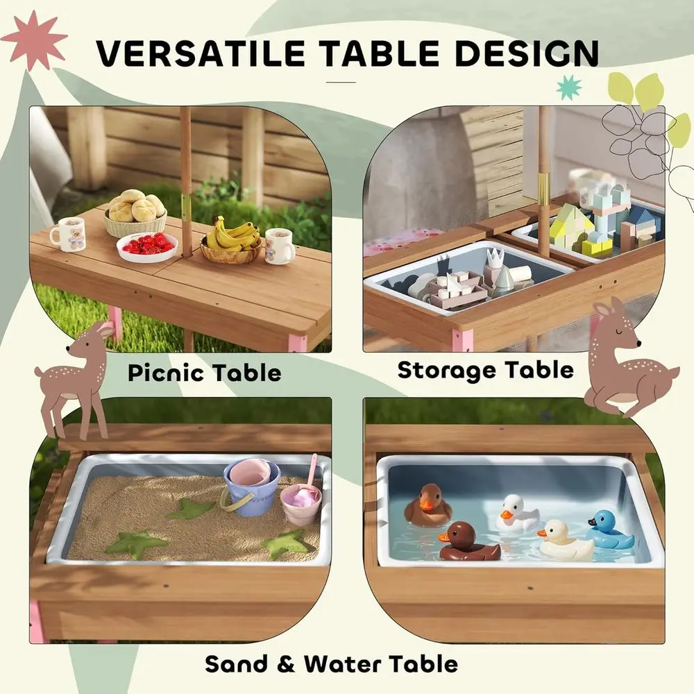 Set da Picnic in Legno con Omb - Kids Outdoor Umbrella For Table recensione e prezzo