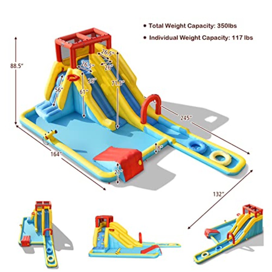 Scivolo acquatico gonfiabile d - Kids Outdoor Water Slide recensione e prezzo