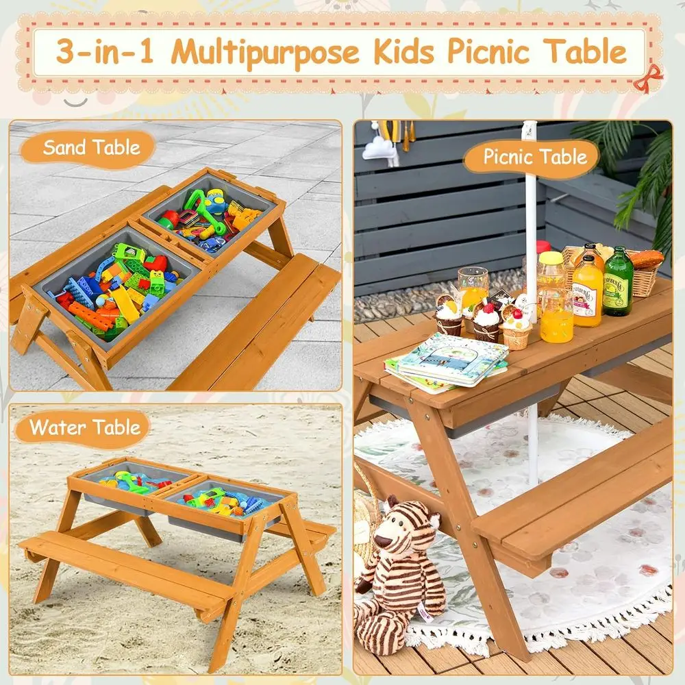 Tavolo da Picnic 4-in-1 in Leg - Kids Outdoor Umbrella For Table recensione e prezzo
