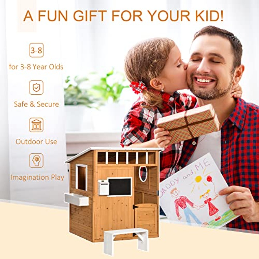 Casetta da gioco in legno per  - Kids Outdoor Bench recensione e prezzo