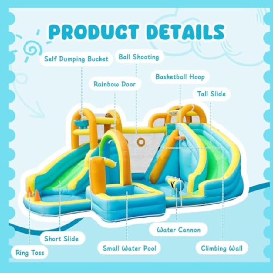 Parco acquatico gonfiabile da  - Kids Outdoor Water Slide recensione e prezzo