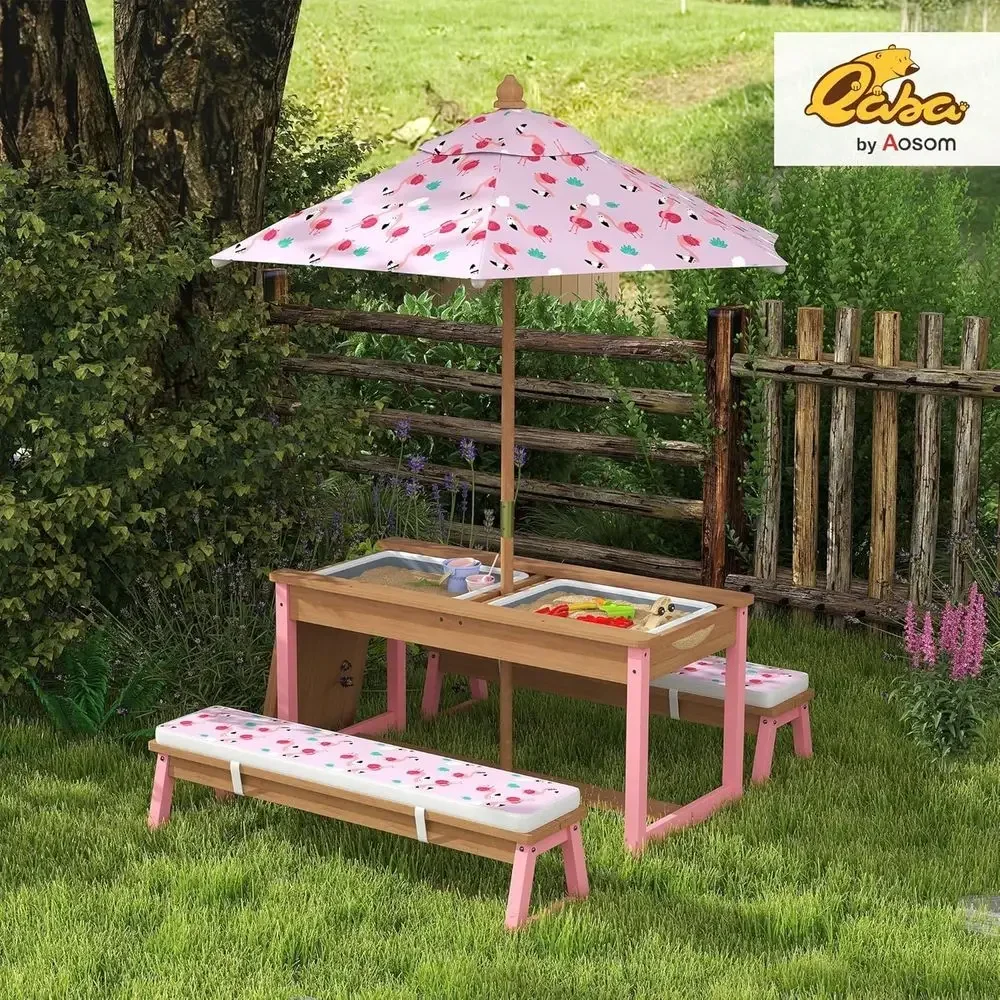Set da Picnic in Legno con Omb - Kids Outdoor Umbrella For Table recensione e prezzo