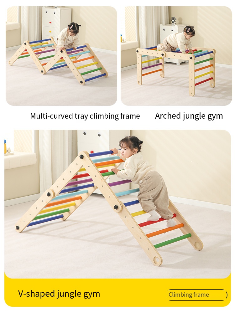 Set di 3 Strutture per Arrampi - Kids Outdoor Wooden Climbing Frame recensione e prezzo