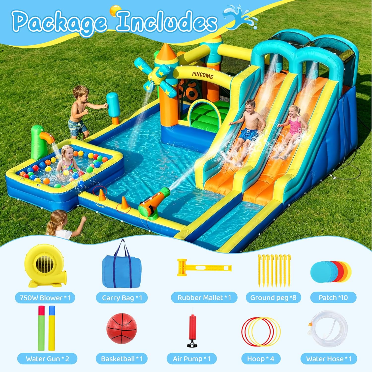 Castello Gonfiabile 10-in-1 co - Kids Outdoor Water Slide recensione e prezzo
