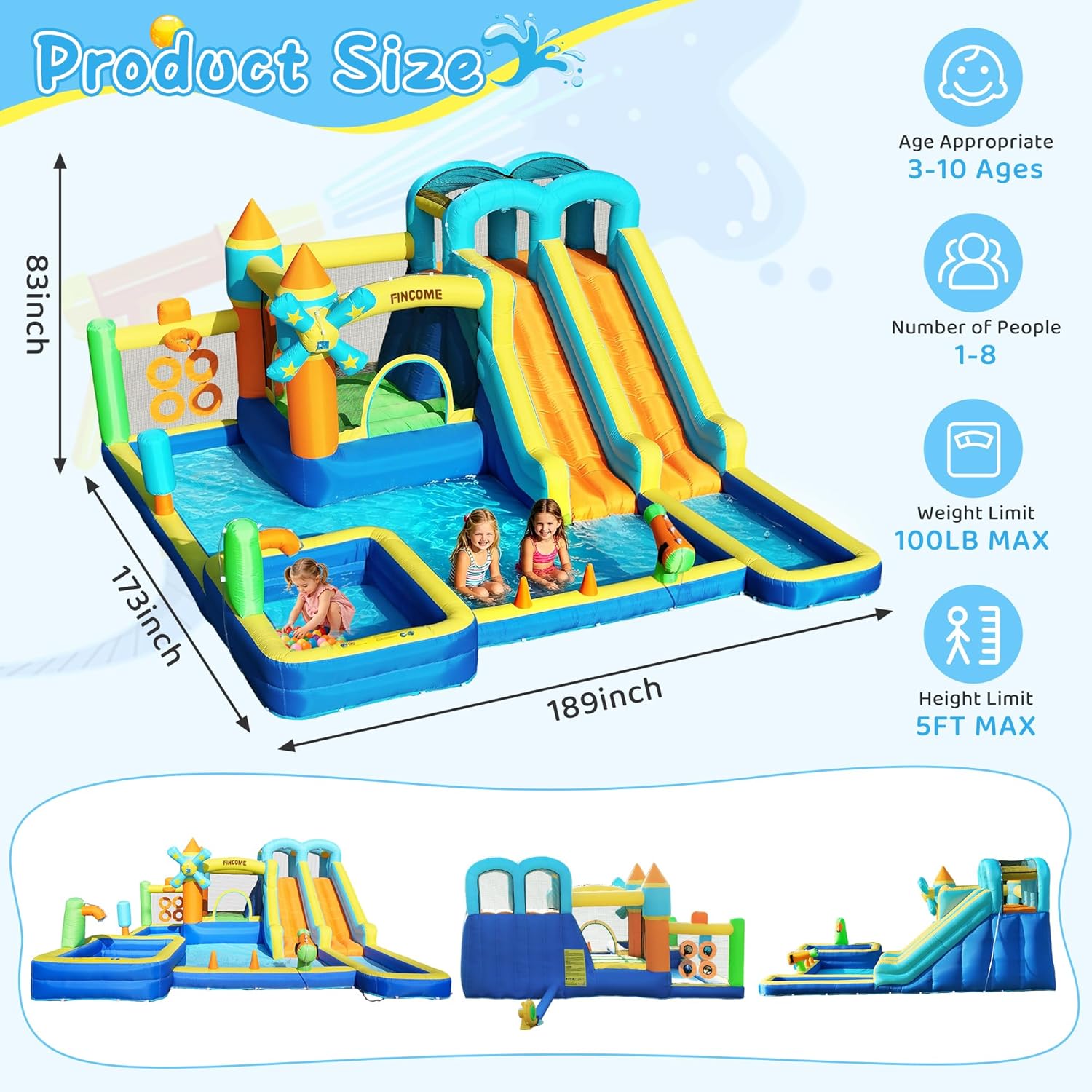 Castello Gonfiabile 10-in-1 co - Kids Outdoor Water Slide recensione e prezzo
