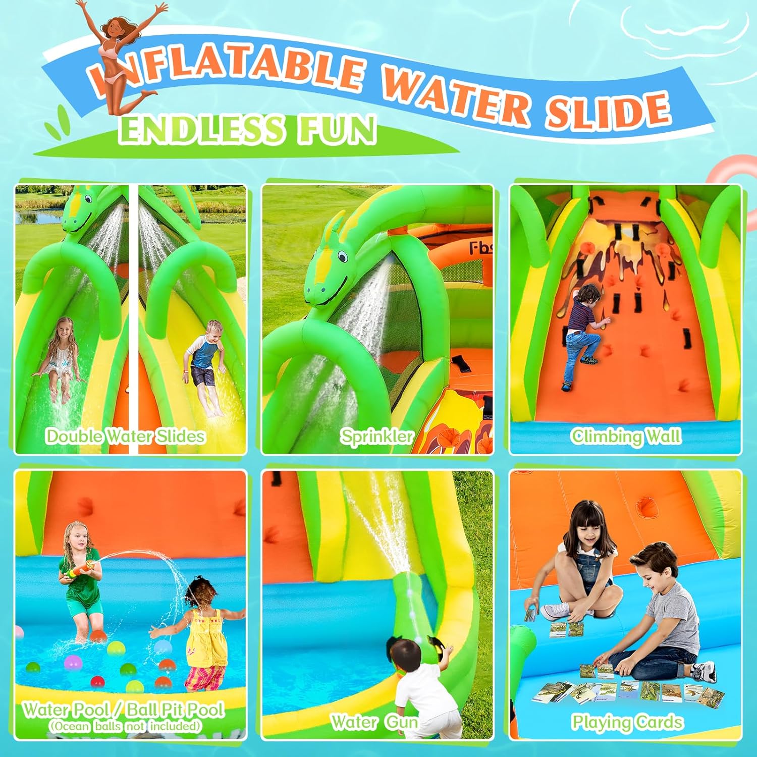 Castello Gonfiabile per Bambin - Kids Outdoor Water Slide recensione e prezzo