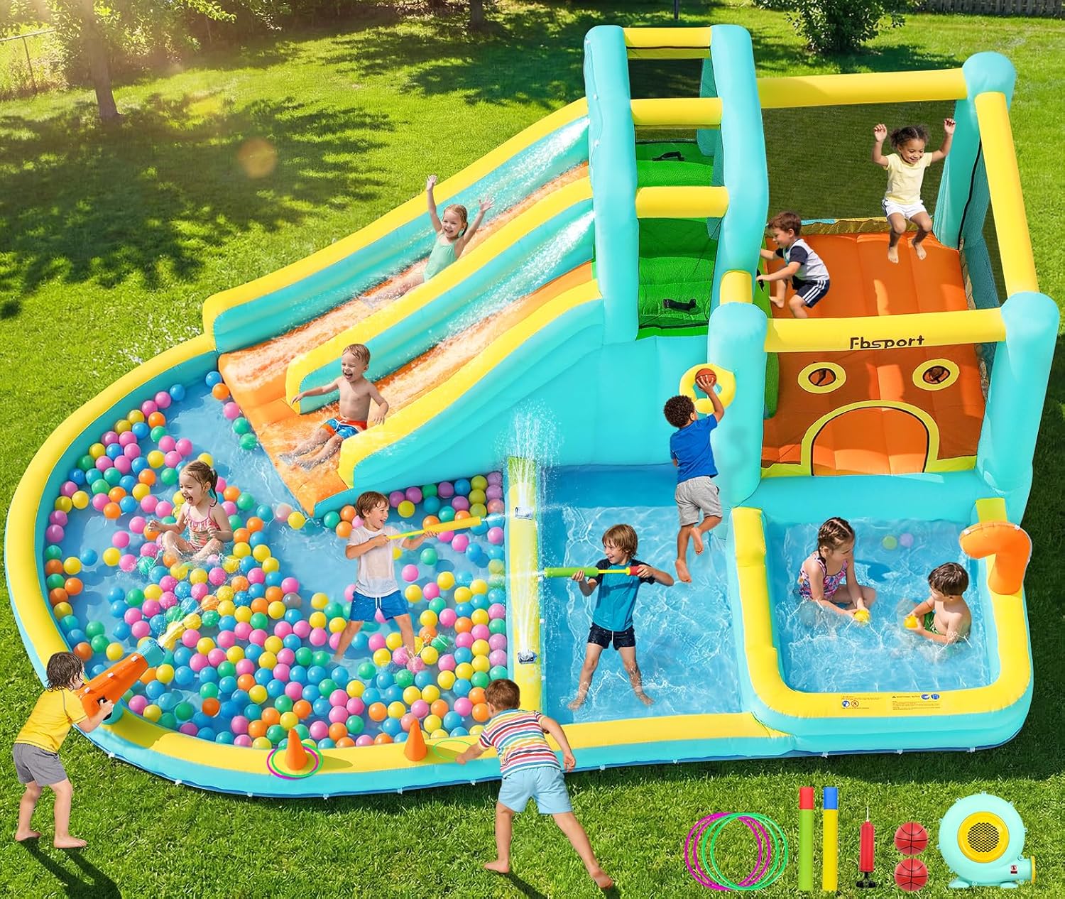 Parco Acquatico Gonfiabile a D - Kids Outdoor Water Slide recensione e prezzo