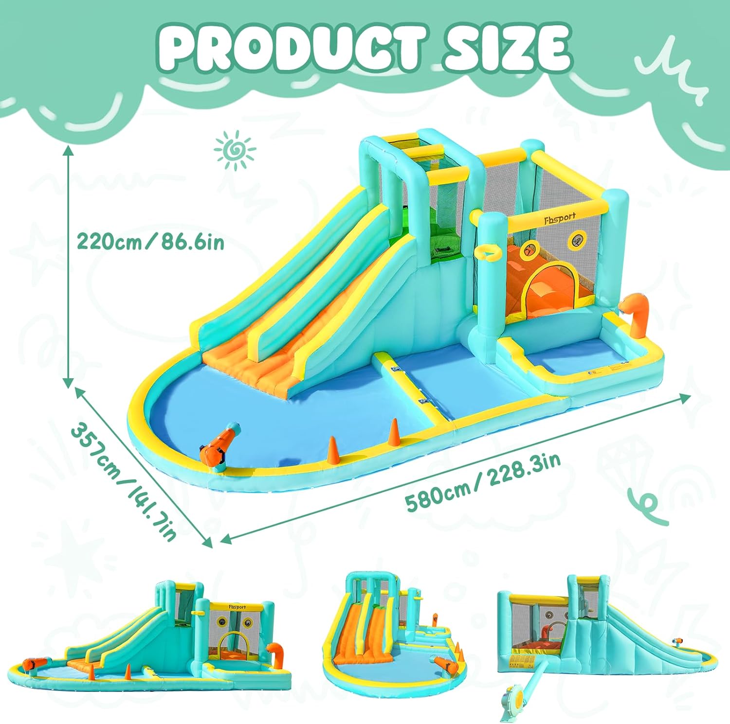 Parco Acquatico Gonfiabile a D - Kids Outdoor Water Slide recensione e prezzo