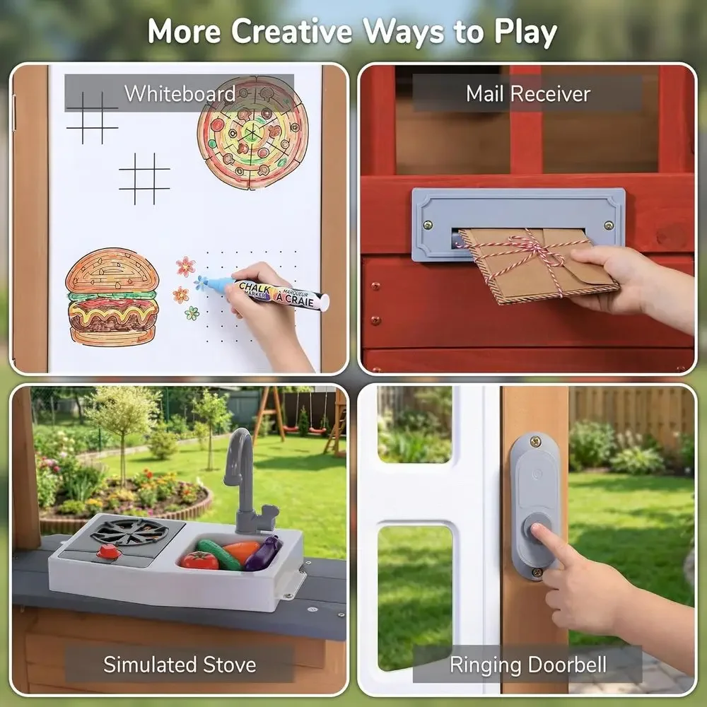 Casetta da gioco in legno per  - Kids Outdoor Wooden Playset recensione e prezzo