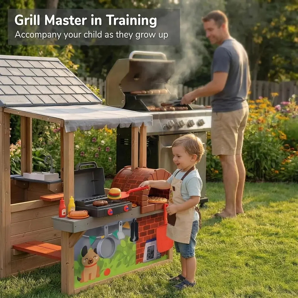 Casetta da gioco in legno per  - Kids Outdoor Wooden Playset recensione e prezzo
