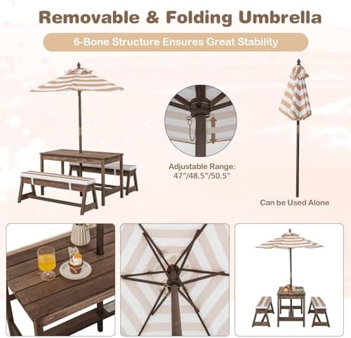 Tavolo da picnic per bambini,  - Kids Outdoor Umbrella For Table recensione e prezzo