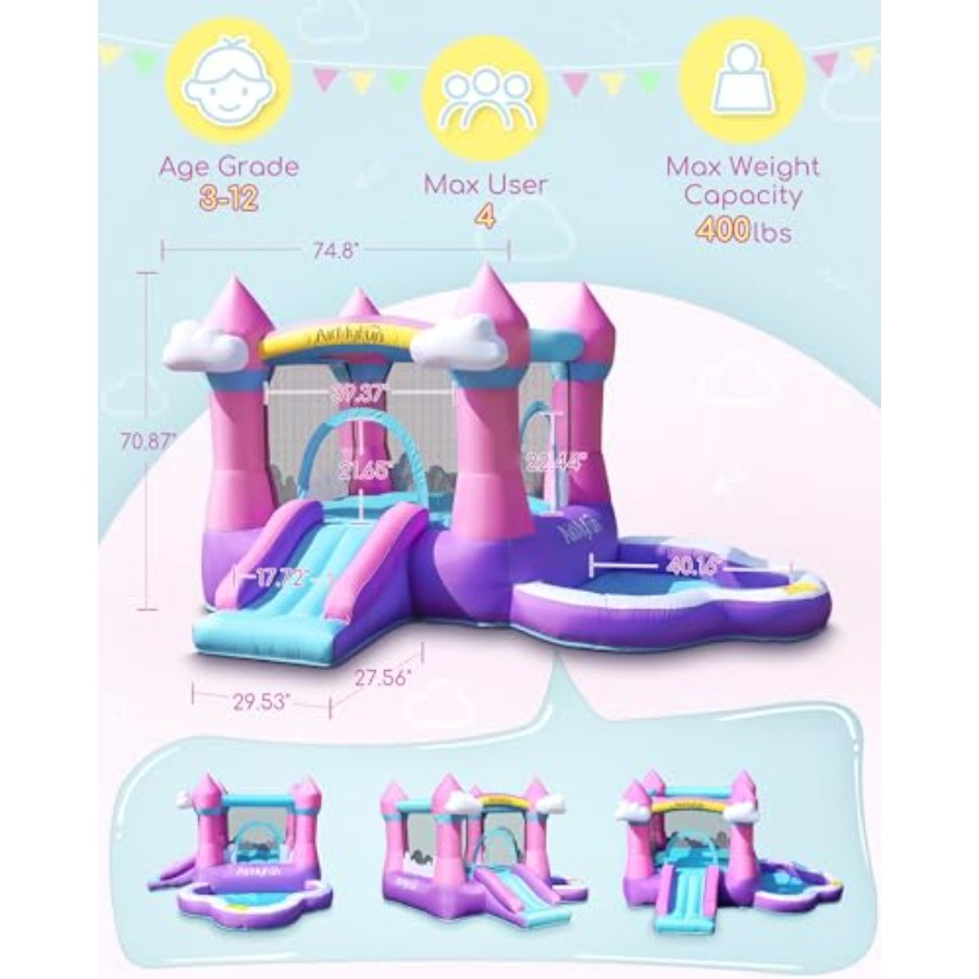 Castello gonfiabile rosa per b - Kids Outdoor House recensione e prezzo