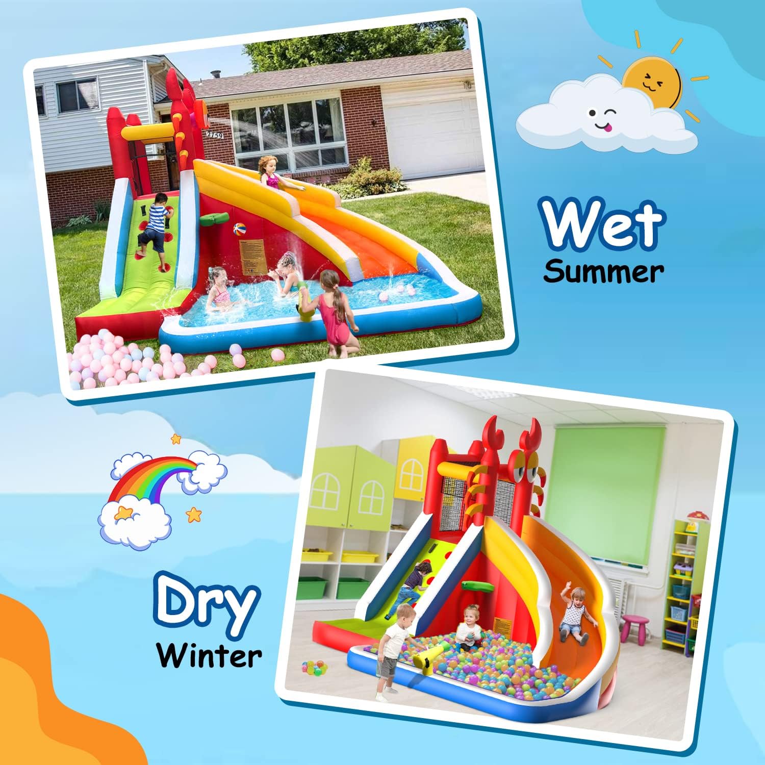 Grande Castello Gonfiabile con - Kids Outdoor House recensione e prezzo