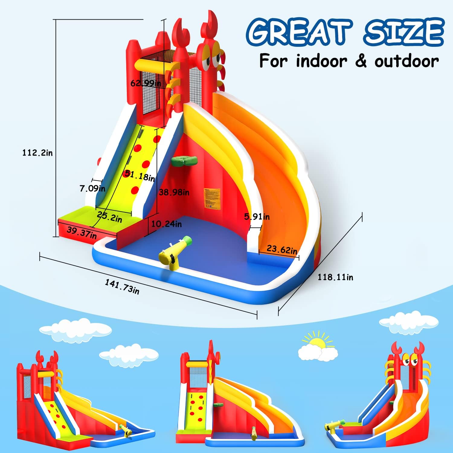 Grande Castello Gonfiabile con - Kids Outdoor House recensione e prezzo