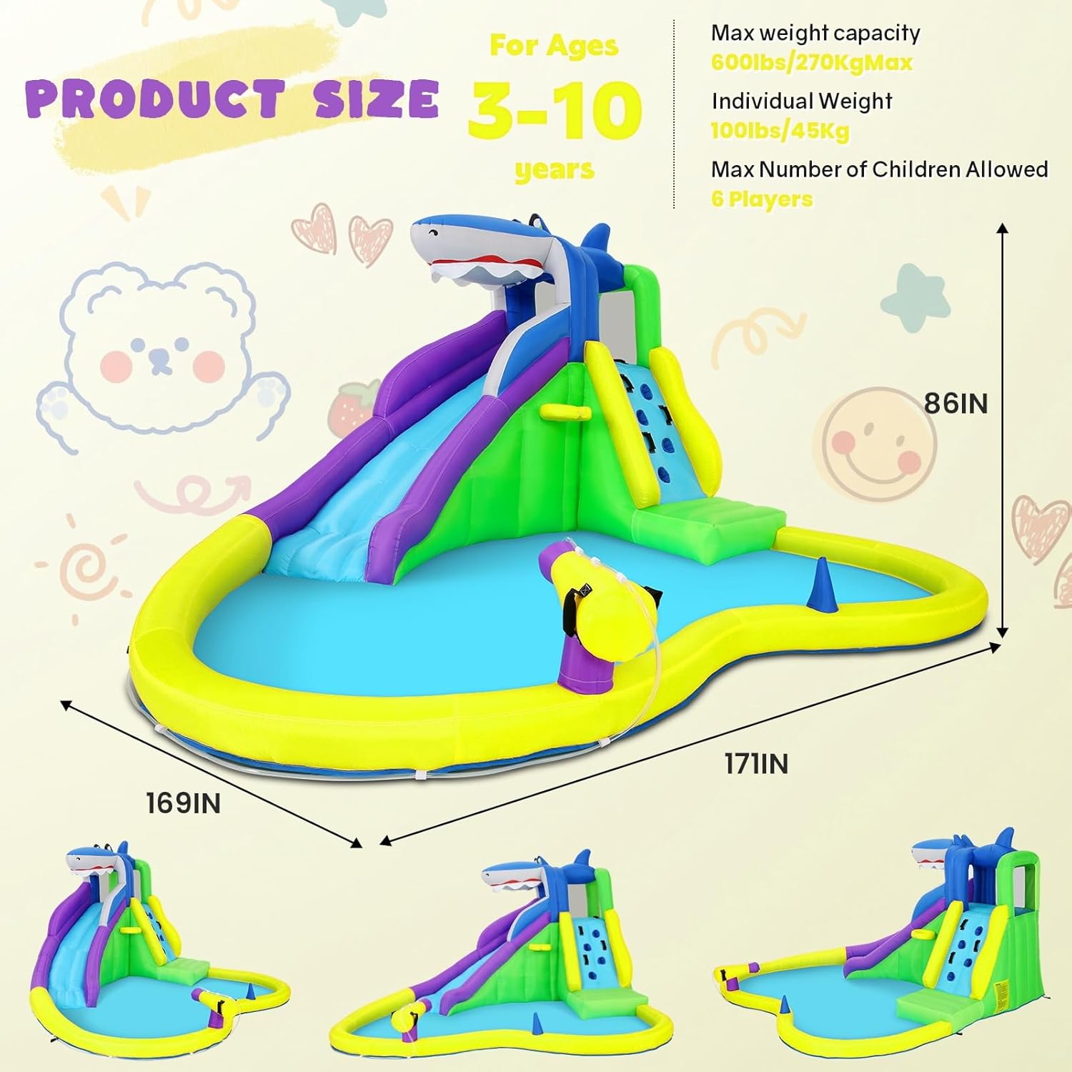 Castello Gonfiabile 13x14FT co - Kids Outdoor Water Slide recensione e prezzo