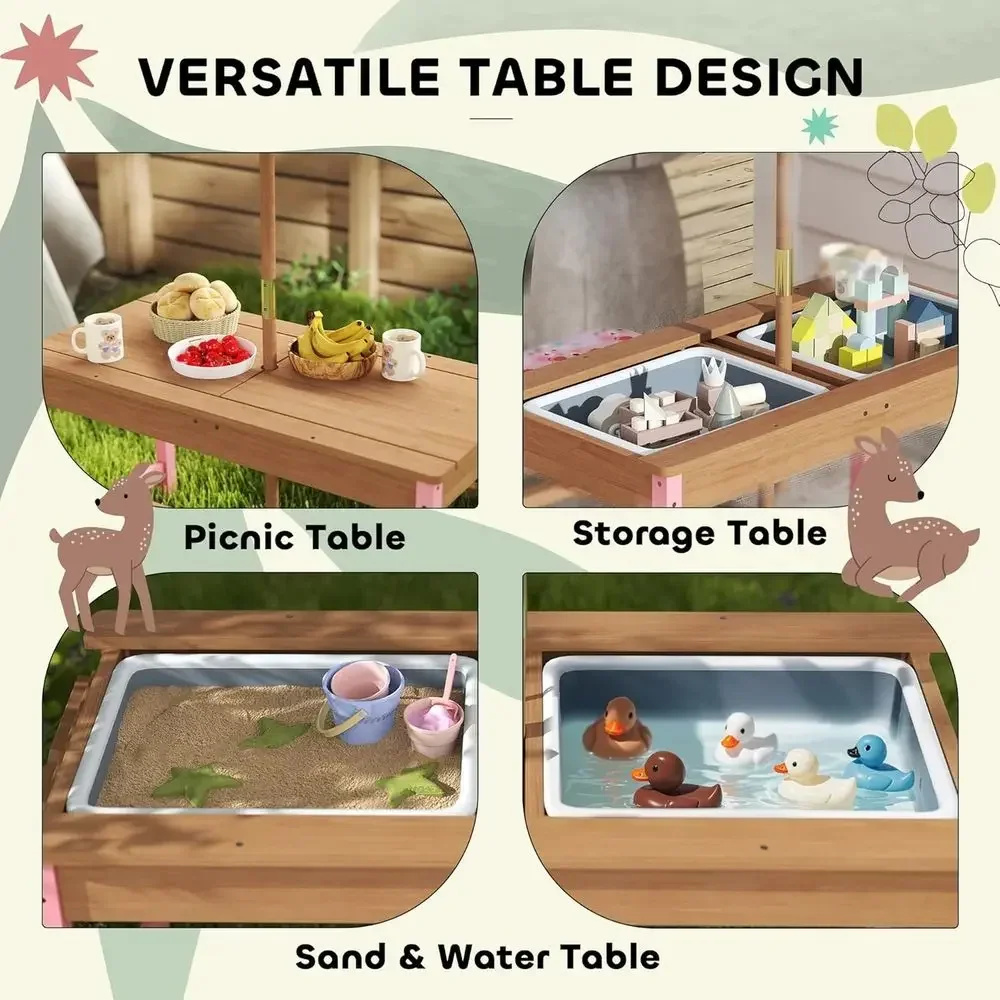 Set da Picnic in Legno con Omb - Kids Outdoor Umbrella For Table recensione e prezzo