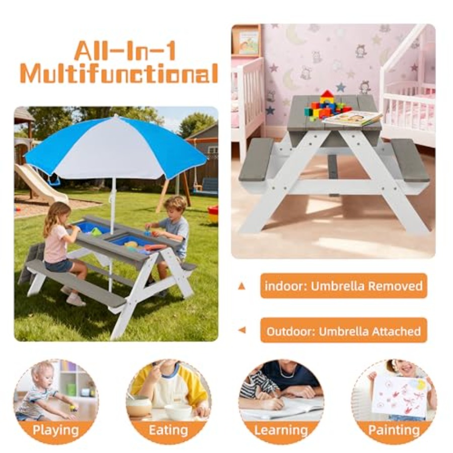 Tavolo da picnic per bambini d - Kids Outdoor Umbrella For Table recensione e prezzo